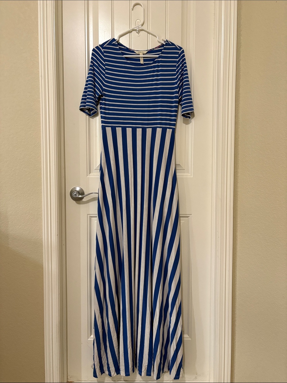 Matilda Jane Blue and White Striped Maxi‎ Dress